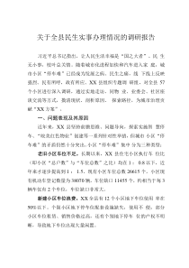 关于全县民生实事办理情况的调研报告