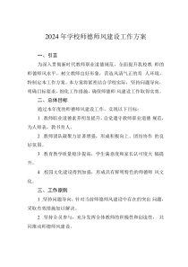 2024年学校师德师风建设工作方案