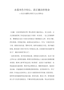 永葆本色初心全县专题警示教育大会心得体会