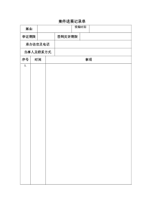 律师庭前准备工作实务--【通用类】1--1进展记录单