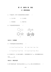 【★】2023-2024学年初中第二学期9年级数学人教版下册课时练第27章《27.1 图形的相似 》