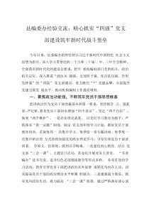县编委办经验交流：精心抓实“四强”党支部建设 筑牢新时代战斗堡垒