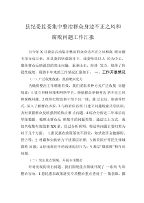 县纪委监委集中整治群众身边不正之风和腐败问题工作汇报