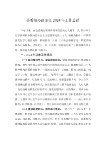 县委编办副主任2024年工作总结