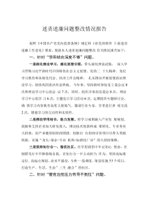 述责述廉问题整改情况报告