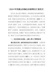 2024年党建业务融合发展情况汇报范文