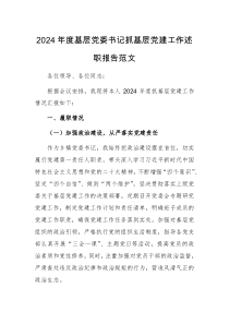 2024年度基层党委书记抓基层党建工作述职报告范文