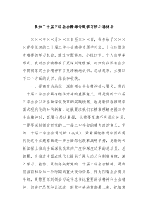 参加二十届三中全会精神专题学习班心得体会
