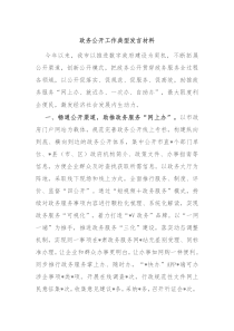 政务公开工作典型发言材料