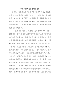 和美乡村建设典型经验材料