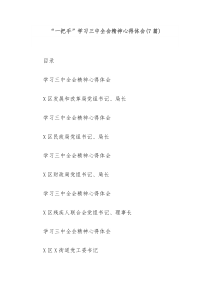(7篇)“一把手”学习三中全会精神心得体会