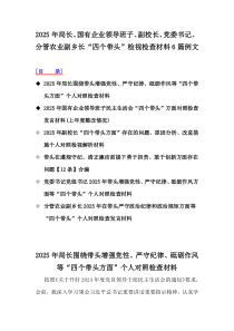 2025年局长、国有企业领导班子、副校长、党委书记、分管农业副乡长“四个带头”检视检查材料6篇例文