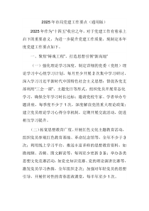 2025年市局党建工作要点