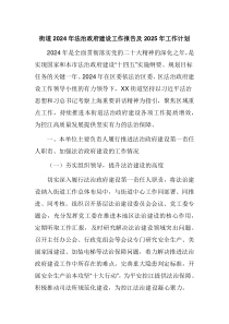 街道2024年法治政府建设工作报告及2025年工作计划