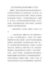 某县纪委监委派驻纪检监察组2025年工作要点