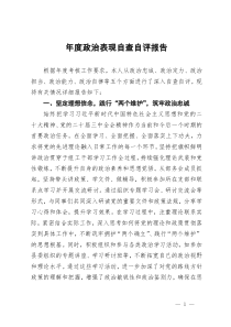 年度政治表现自查自评报告