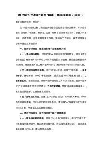 在2025年传达“两会”精神上的讲话提纲（模板）