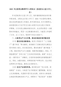 2025 年全国两会精神学习心得体会（县政府办公室工作人员）