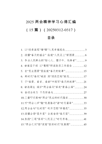 2025两会精神学习心得汇编（15篇）（20250312-0317）