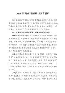 2025年“两会”精神研讨发言提纲