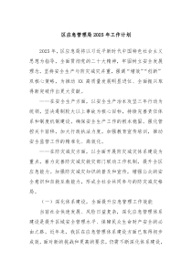 区应急管理局2025年工作计划