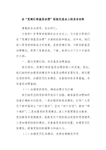 在“党建引领基层治理”经验交流会上的发言材料