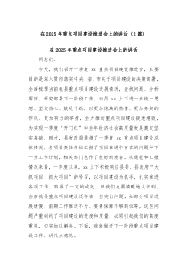 (2篇)在2025年重点项目建设推进会上的讲话