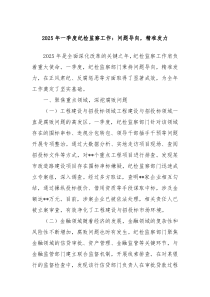 2025 年一季度纪检监察工作：问题导向，精准发力