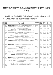 2025年深入贯彻中共中央八项规定精神学习教育学习计划表【附：党课讲稿】